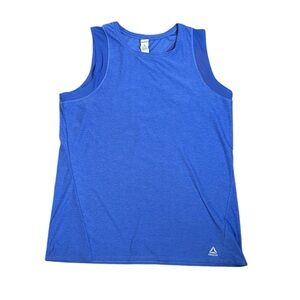 Reebok Blue Muscle Tee With Mesh Trim Size Large